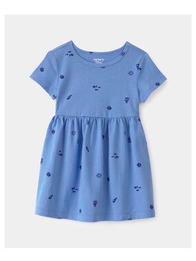 Carter's Blue Short-Sleeve Dress with Sea Motifs
